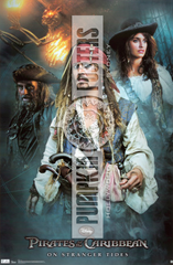 Pirates of the Caribbean - On Stranger Tides Poster Signed by 4